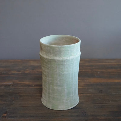 Green / Orange Column Vase #JT369F