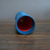 Dark Turquoise / Red Flower Vase #JT370A