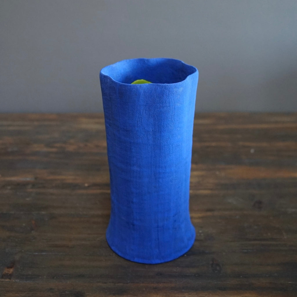 Blue / Green Fluted Flower Vase #JT368B