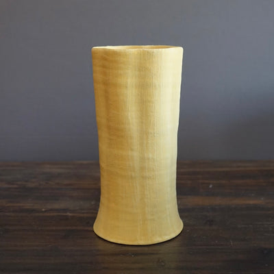 Yellow / Orange Fluted Flower Vase #JT368D