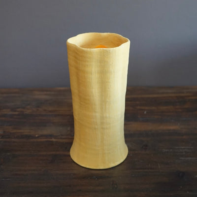 Yellow / Orange Fluted Flower Vase #JT368D