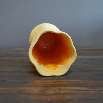 Yellow / Orange Fluted Flower Vase #JT368D