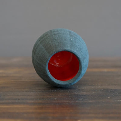 Mini Dino Vase Slate Gray / Red #JT343