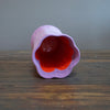 Lavender / Red Fluted Flower Vase #JT368E