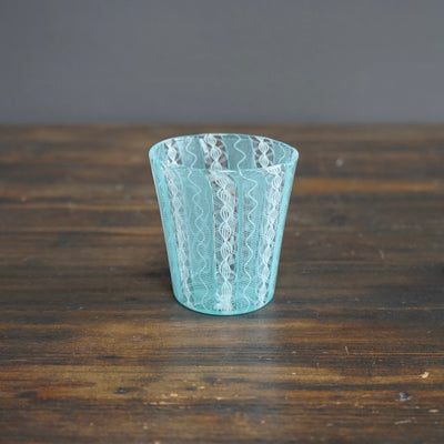 Turquoise Lace Glass Tumbler #U1A