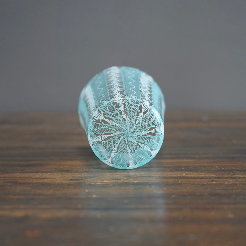 Turquoise Lace Glass Tumbler #U1A