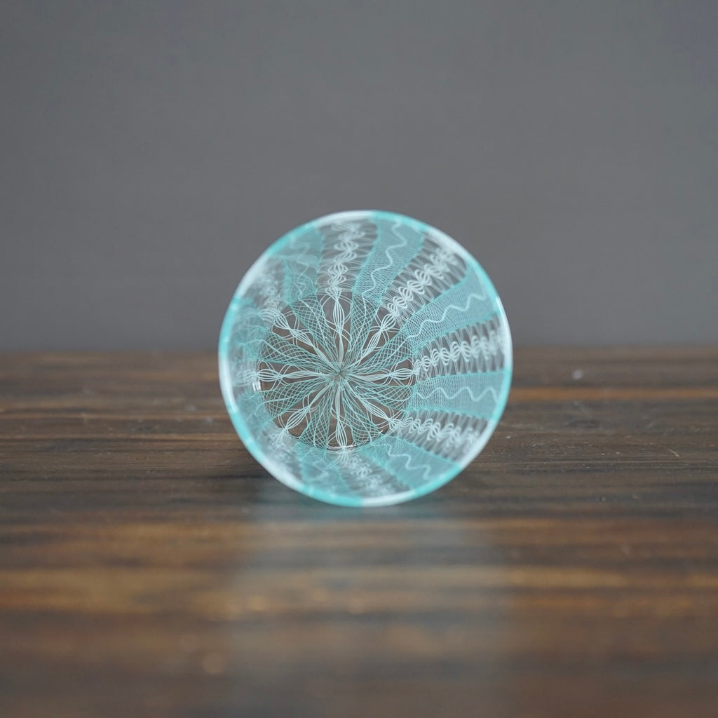 Turquoise Lace Glass Tumbler #U1B