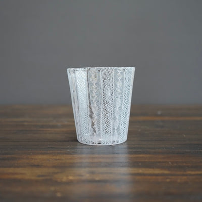 White Lace Glass Tumbler #U1G