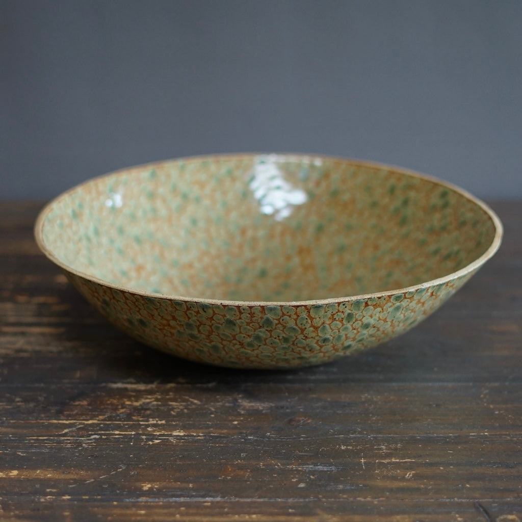 Brown Dots Large Serving Bowl #LK826E