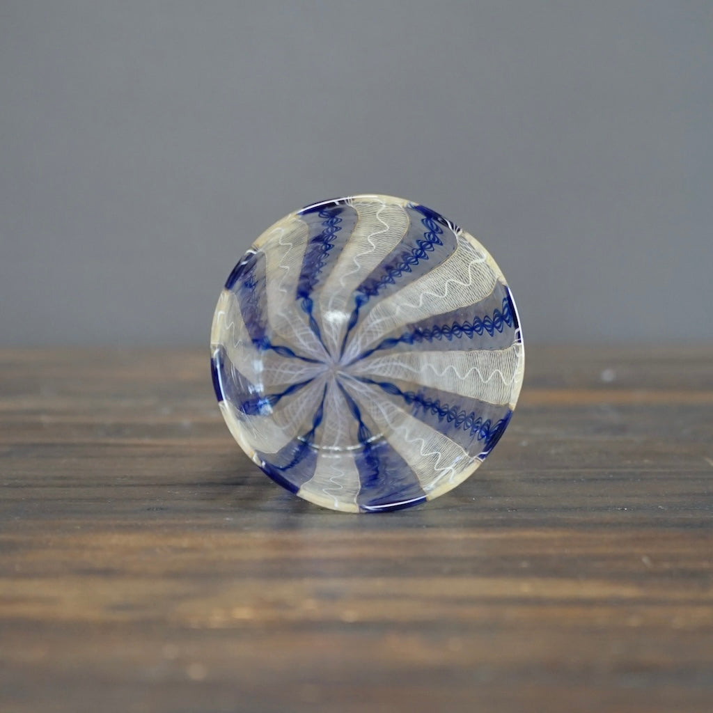 Blue / Gold Lace Glass Tumbler #U1K