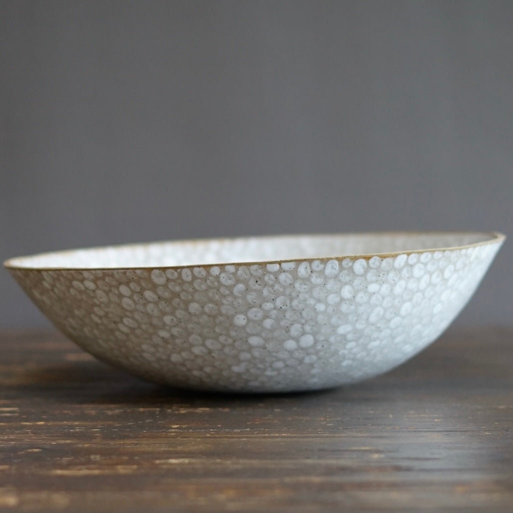 White Dots Large Serving Bowl #LK826D