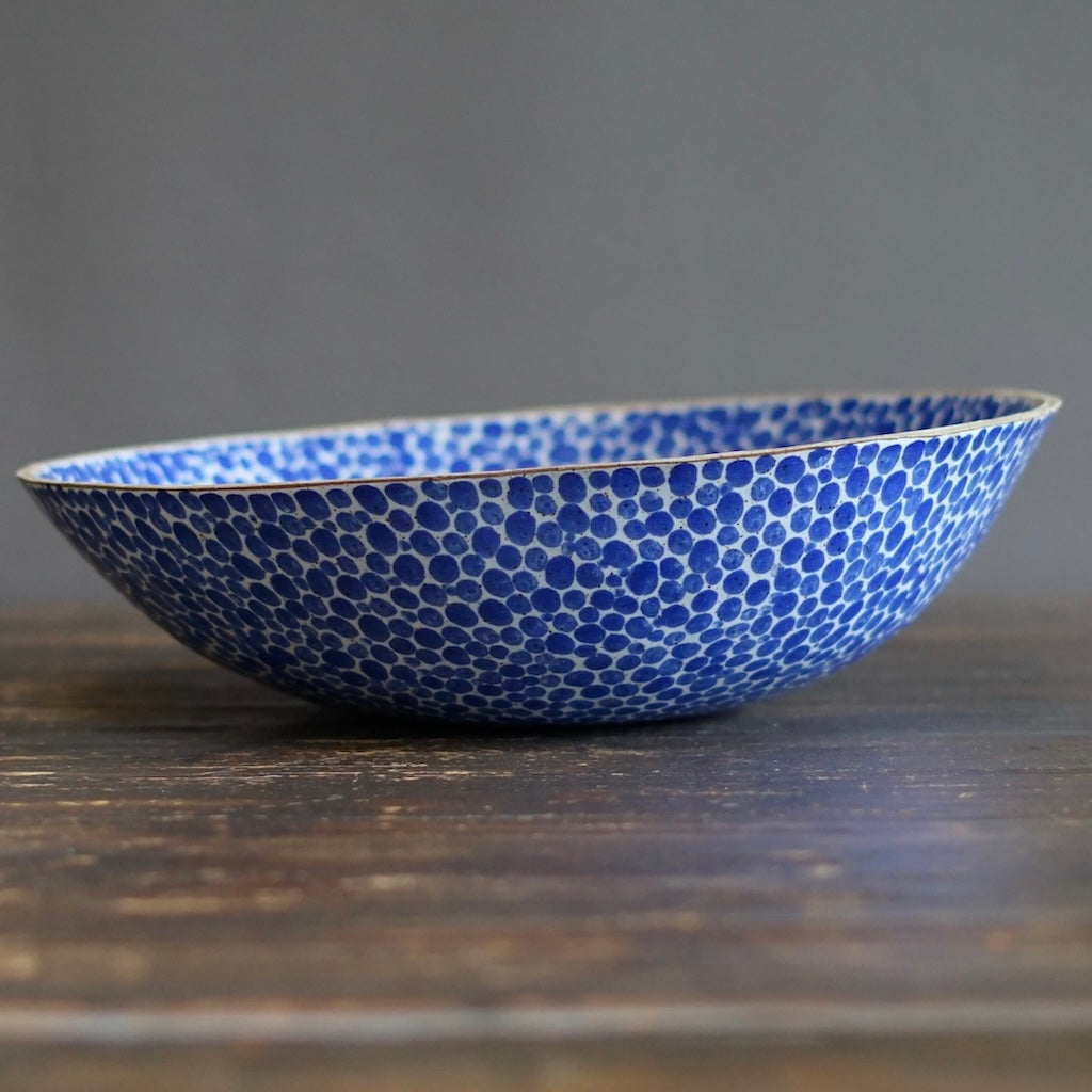 Blue Dots Large Serving Bowl #LK826A