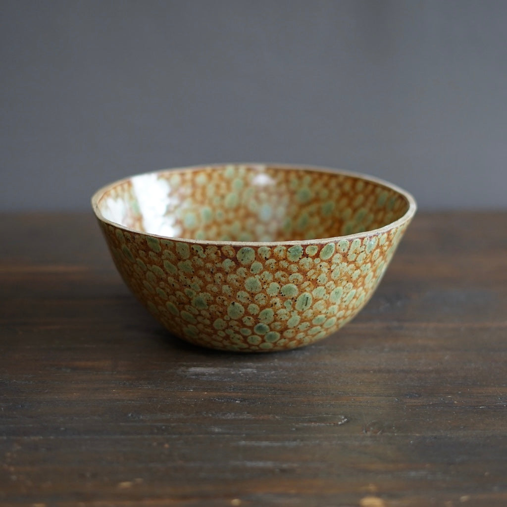 Brown Dots Fruit Bowl #LK827A