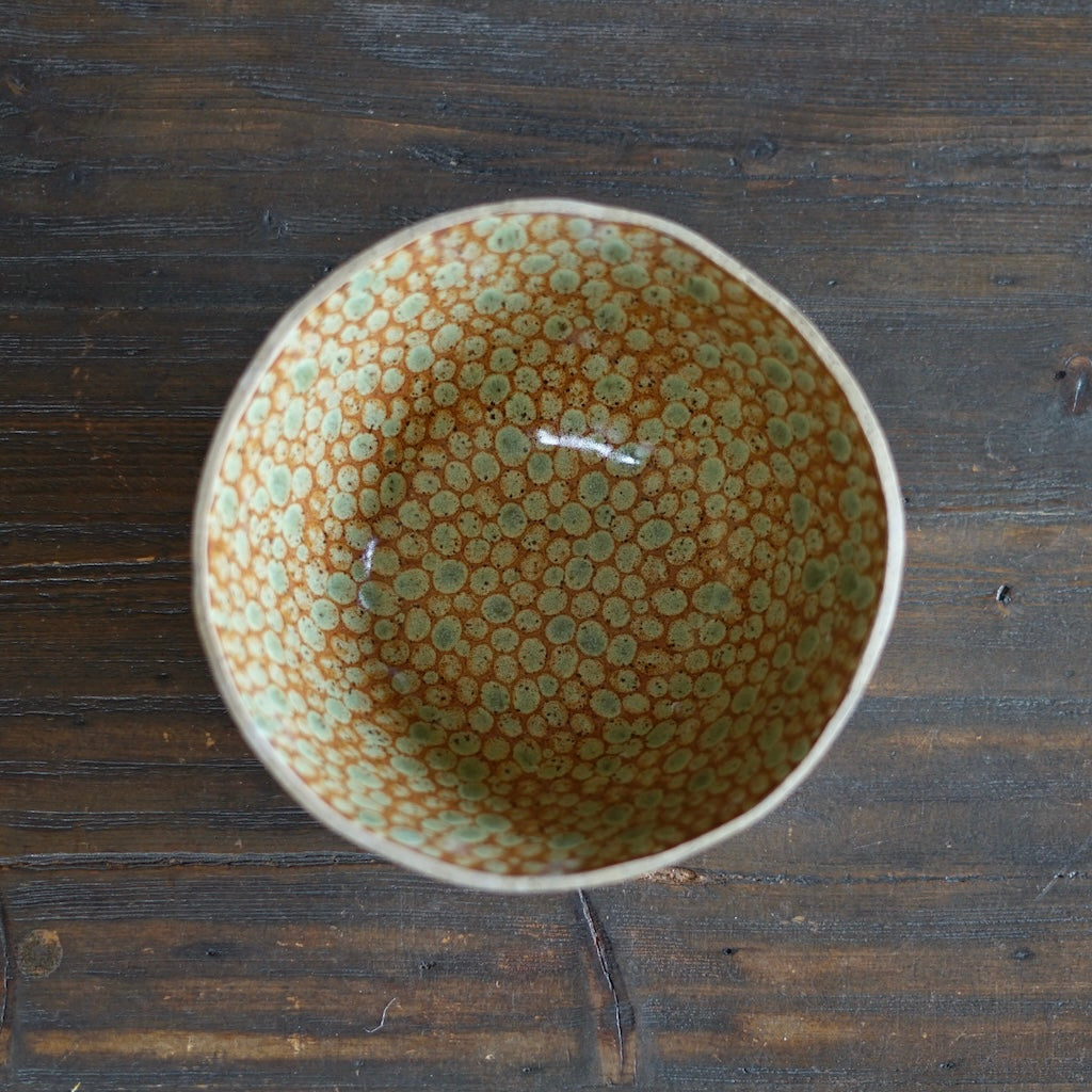 Brown Dots Fruit Bowl #LK827A