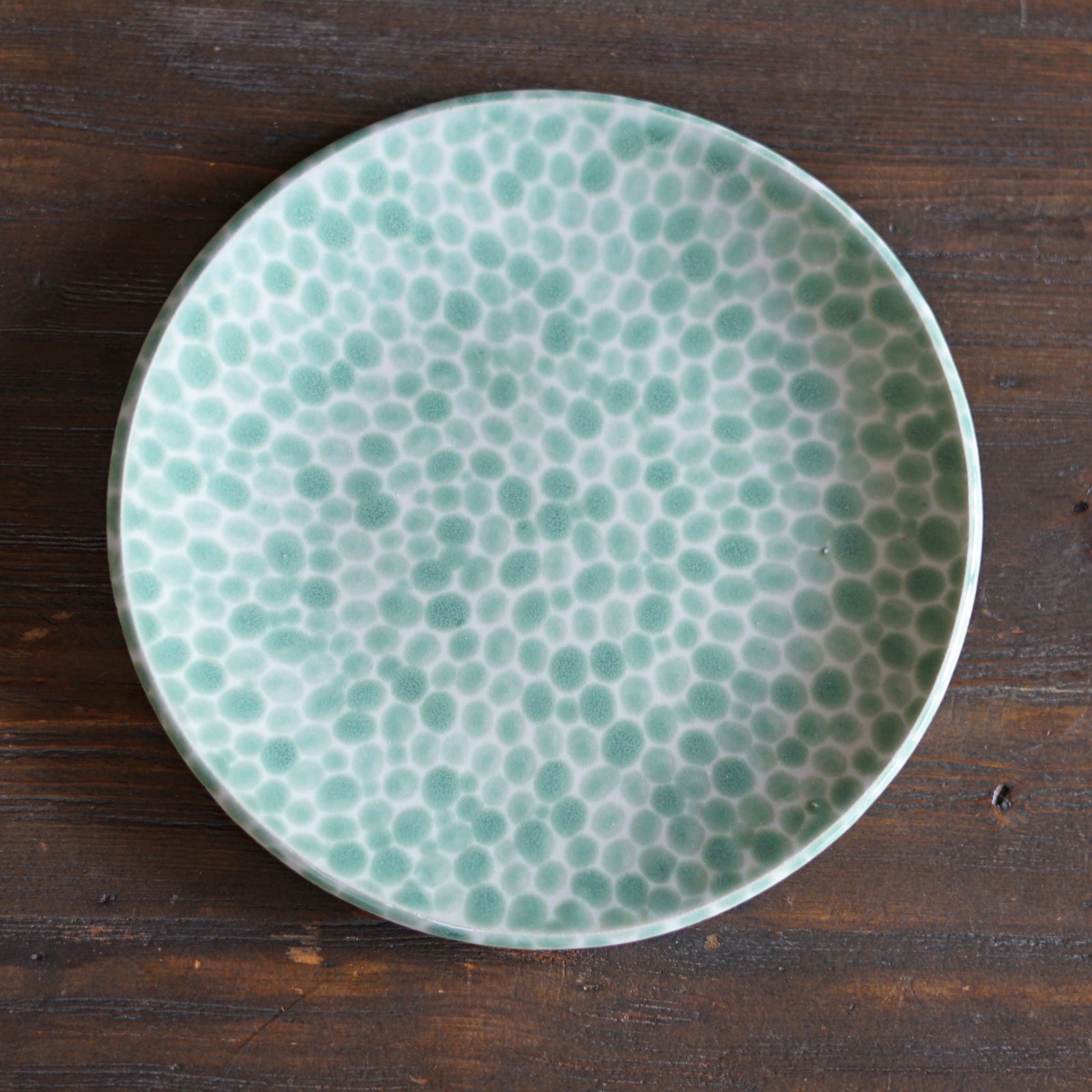 Green Dots Medium Plate #LK833A