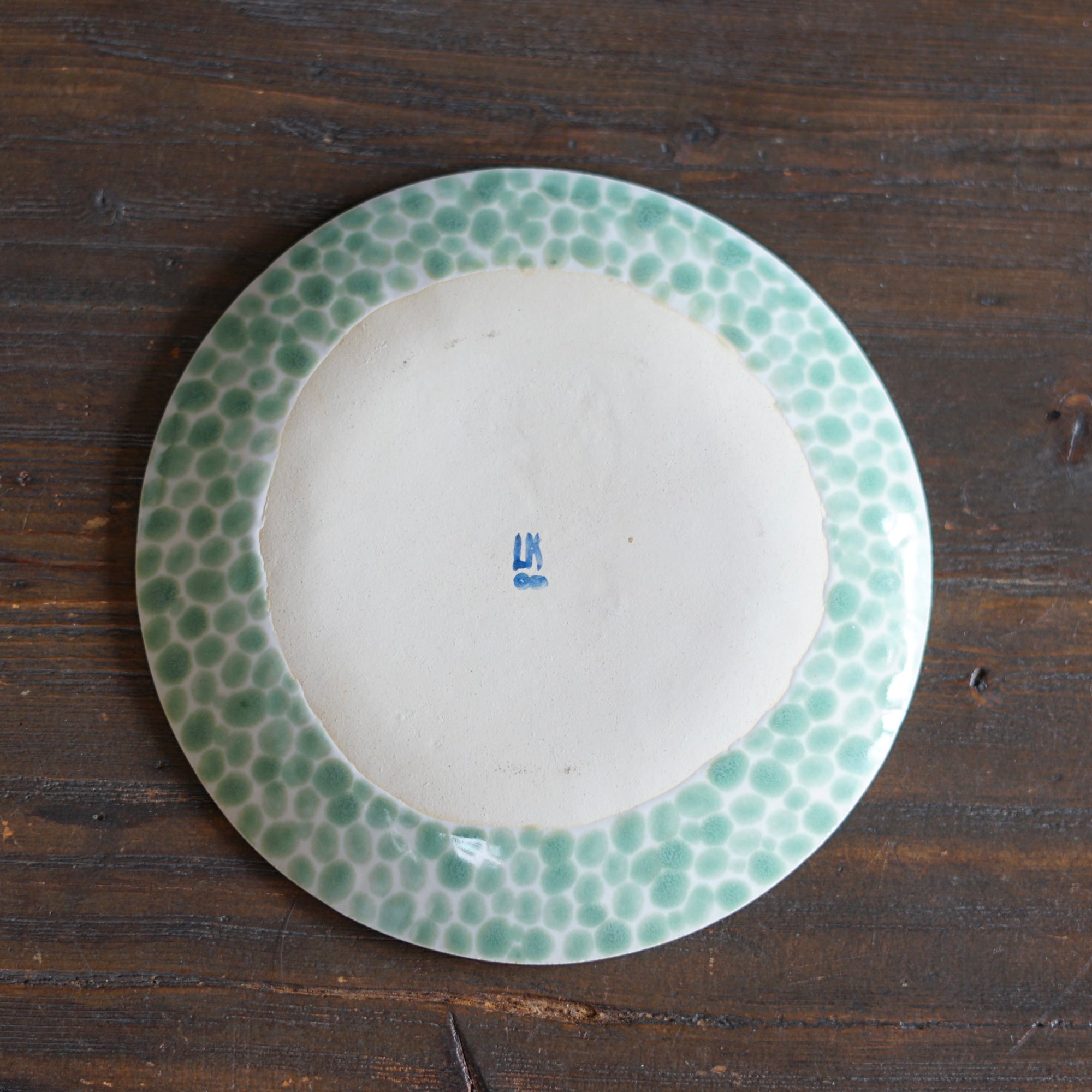 Green Dots Medium Plate #LK833A
