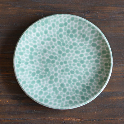 Green Dots Medium Plate #LK833C