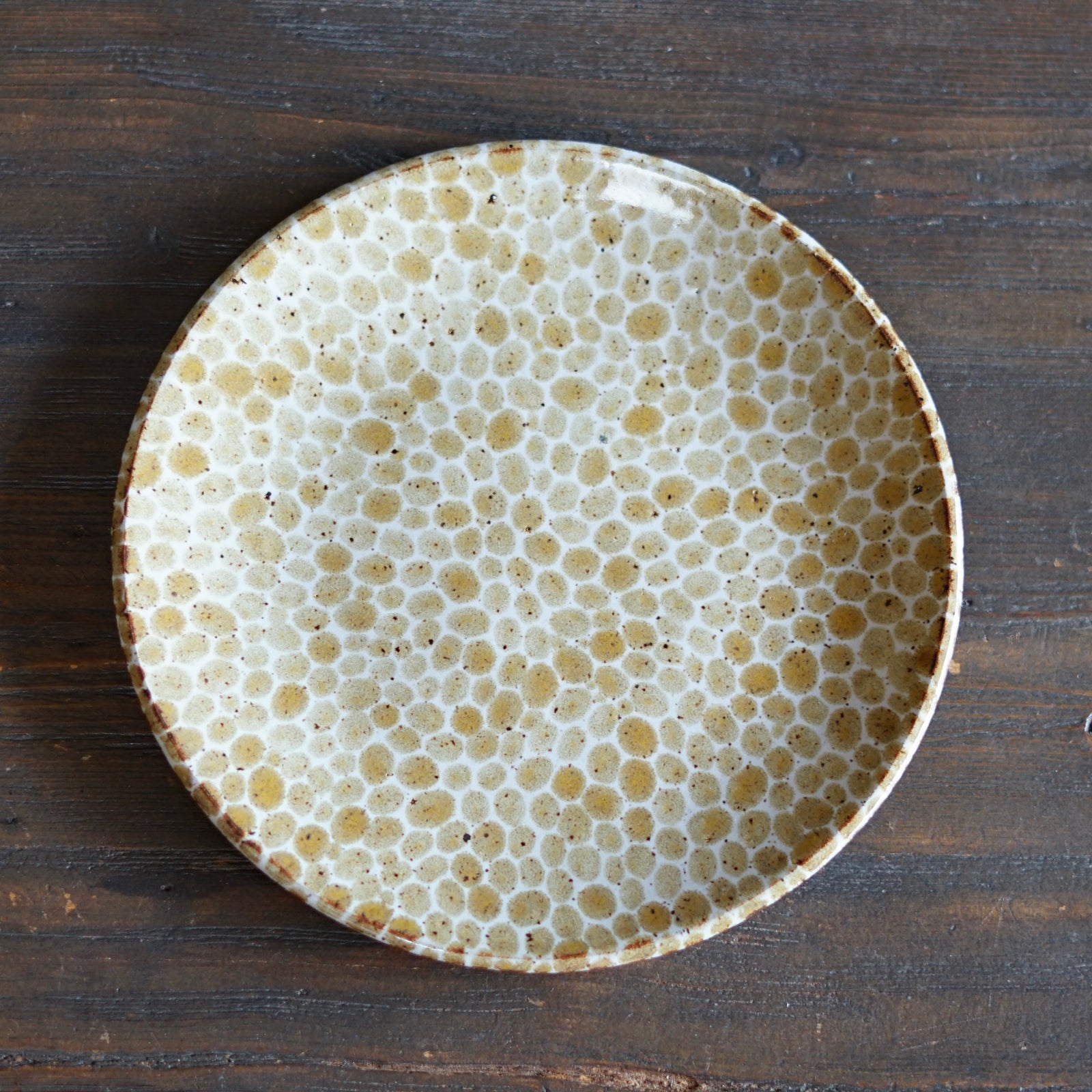 Yellow Dots Medium Plate #LK833F