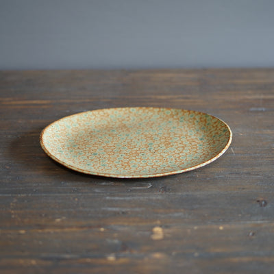 Brown Dots Oval Serving Plate #LK828A