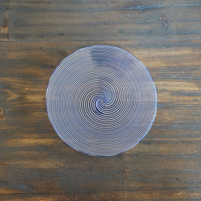 Blue Glass Spiral Plate #U6C