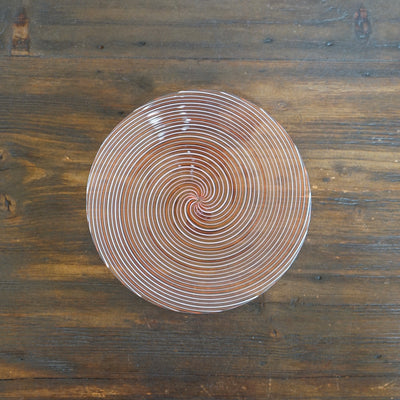 Red Glass Spiral Plate #U6D