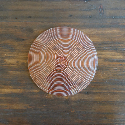 Red Glass Spiral Plate #U6D