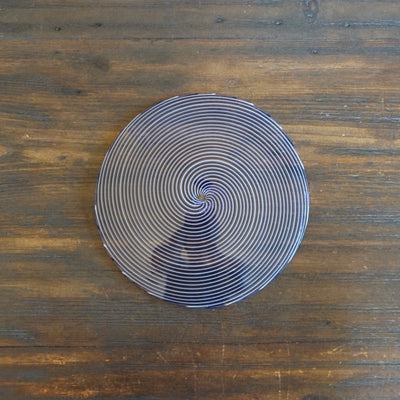 Blue Glass Spiral Plate #U6E