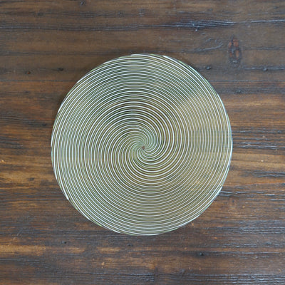 Green Glass Spiral Plate #U6F