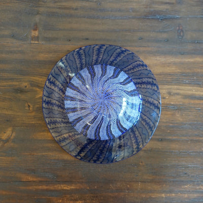 Blue Lace Glass Rimmed Bowl #U7A