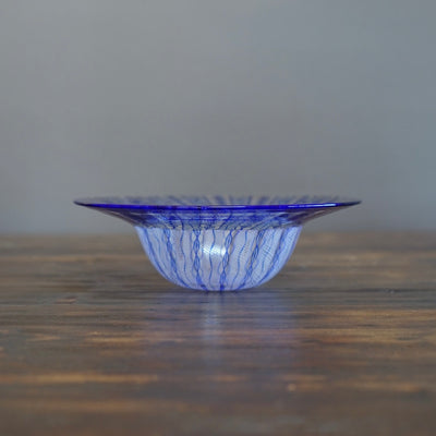 Blue Lace Glass Rimmed Bowl #U7B