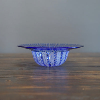 Blue Lace Glass Rimmed Bowl #U7C