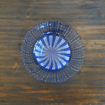 Blue Lace Glass Rimmed Bowl #U7C