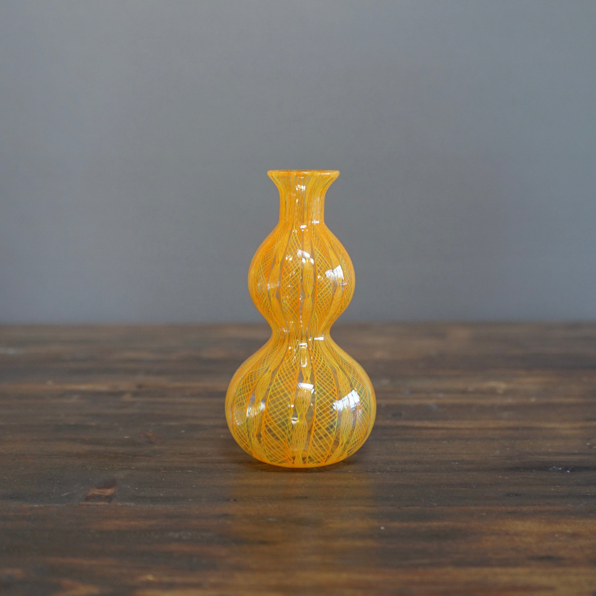 Orange Lace Glass Flower Vase #U9