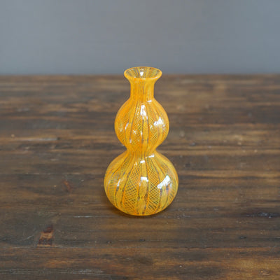 Orange Lace Glass Flower Vase #U9