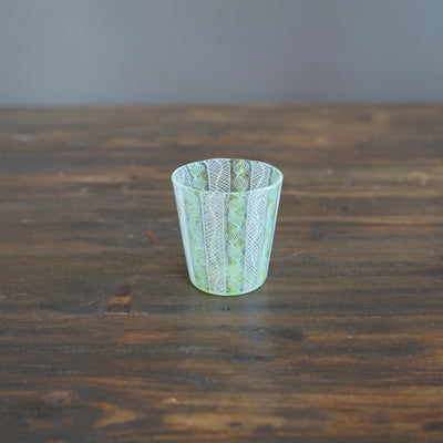 Green Lace Glass Sake Cup #U11B