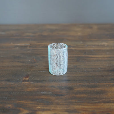 Sky Blue Lace Glass Sake Cup #U11D