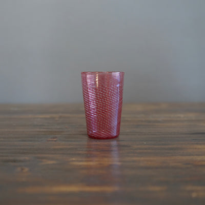 Red Lace Glass Sake Cup #U11E