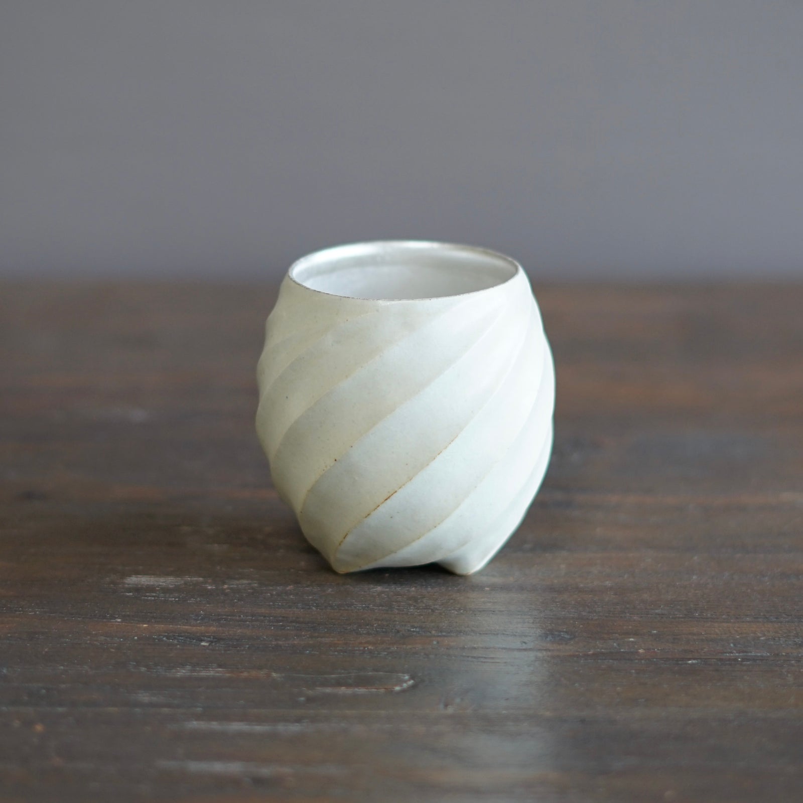 Silver Luster Twisted YUNOMI Tea Cup #OMT118C