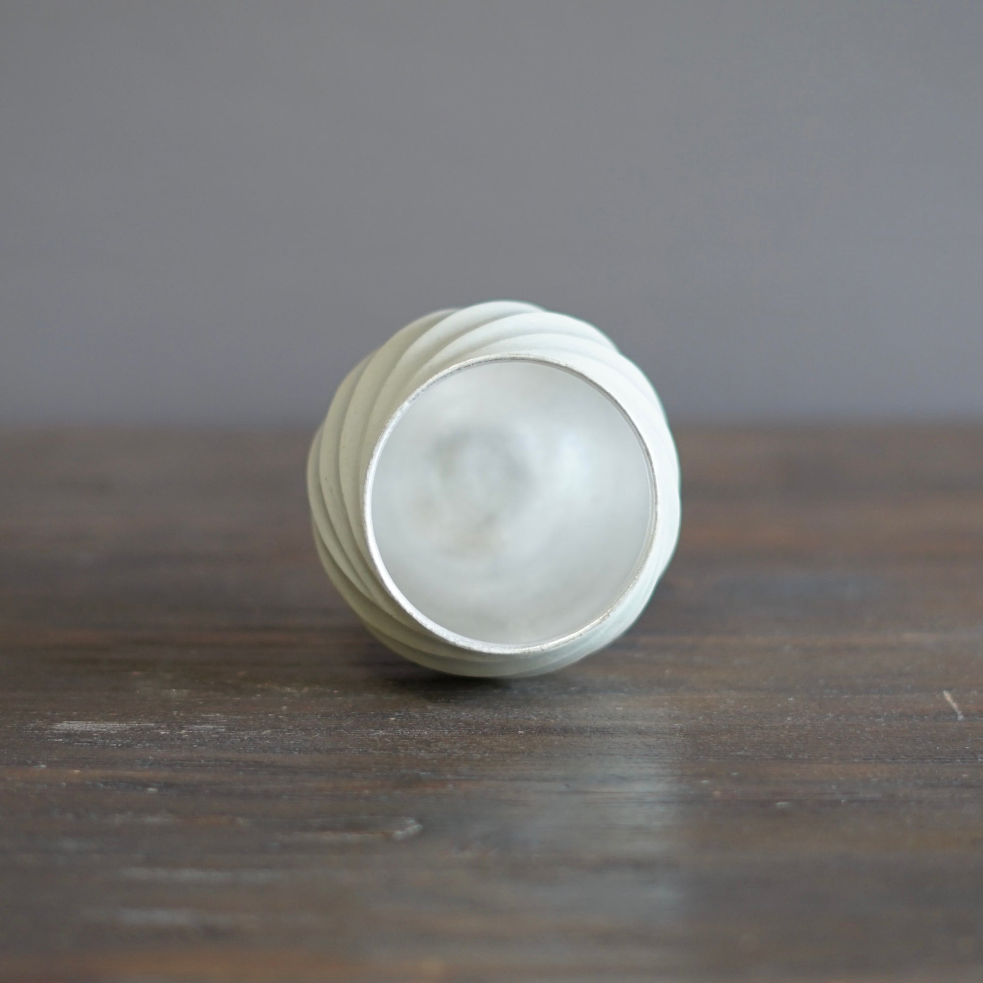 Silver Luster Twisted YUNOMI Tea Cup #OMT118C