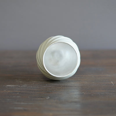 Silver Luster Twisted YUNOMI Tea Cup #OMT118C