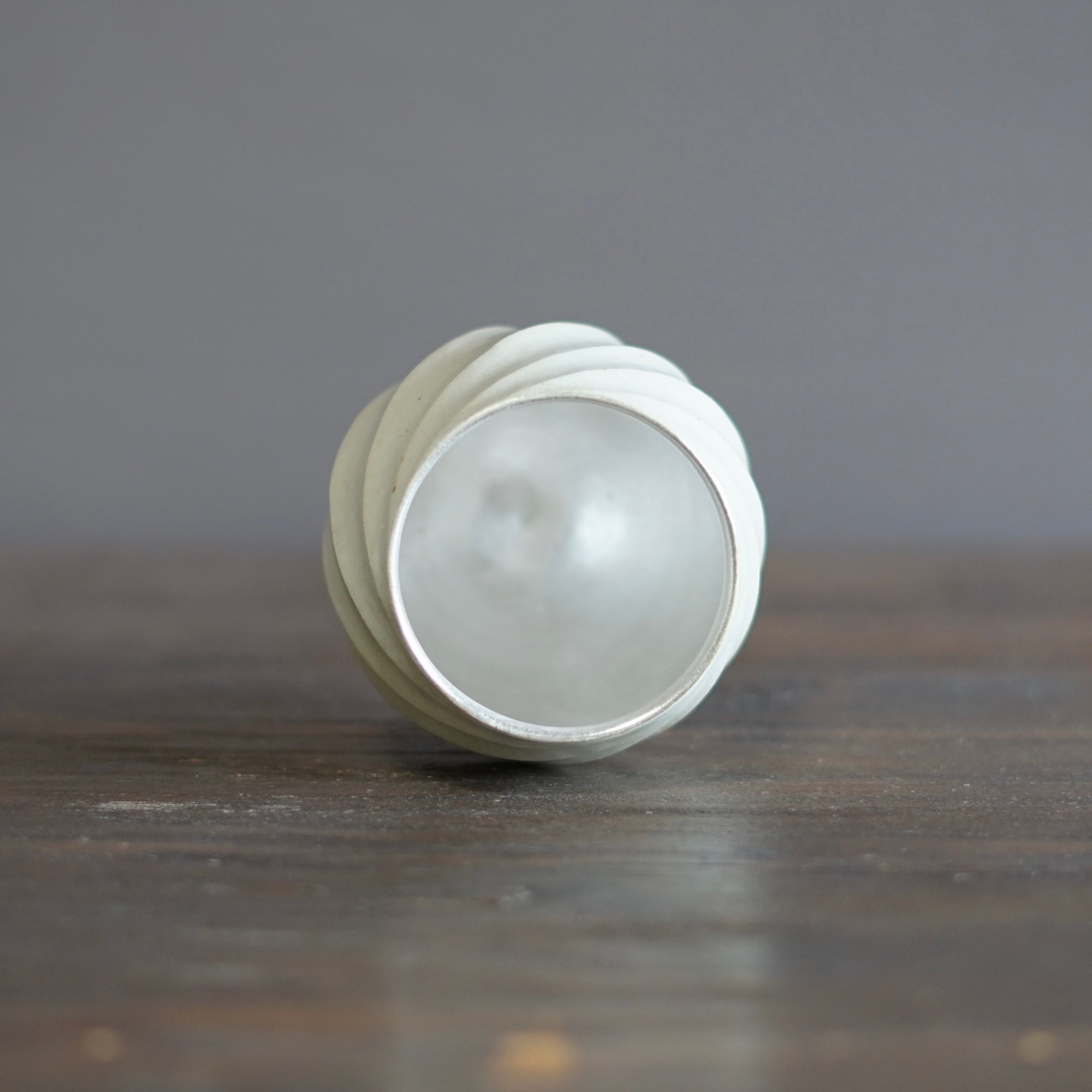 Silver Luster Twisted YUNOMI Tea Cup #OMT118D