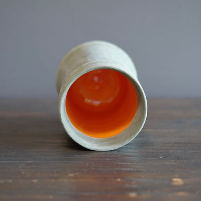 Olive / Orange Column Vase #JT397B