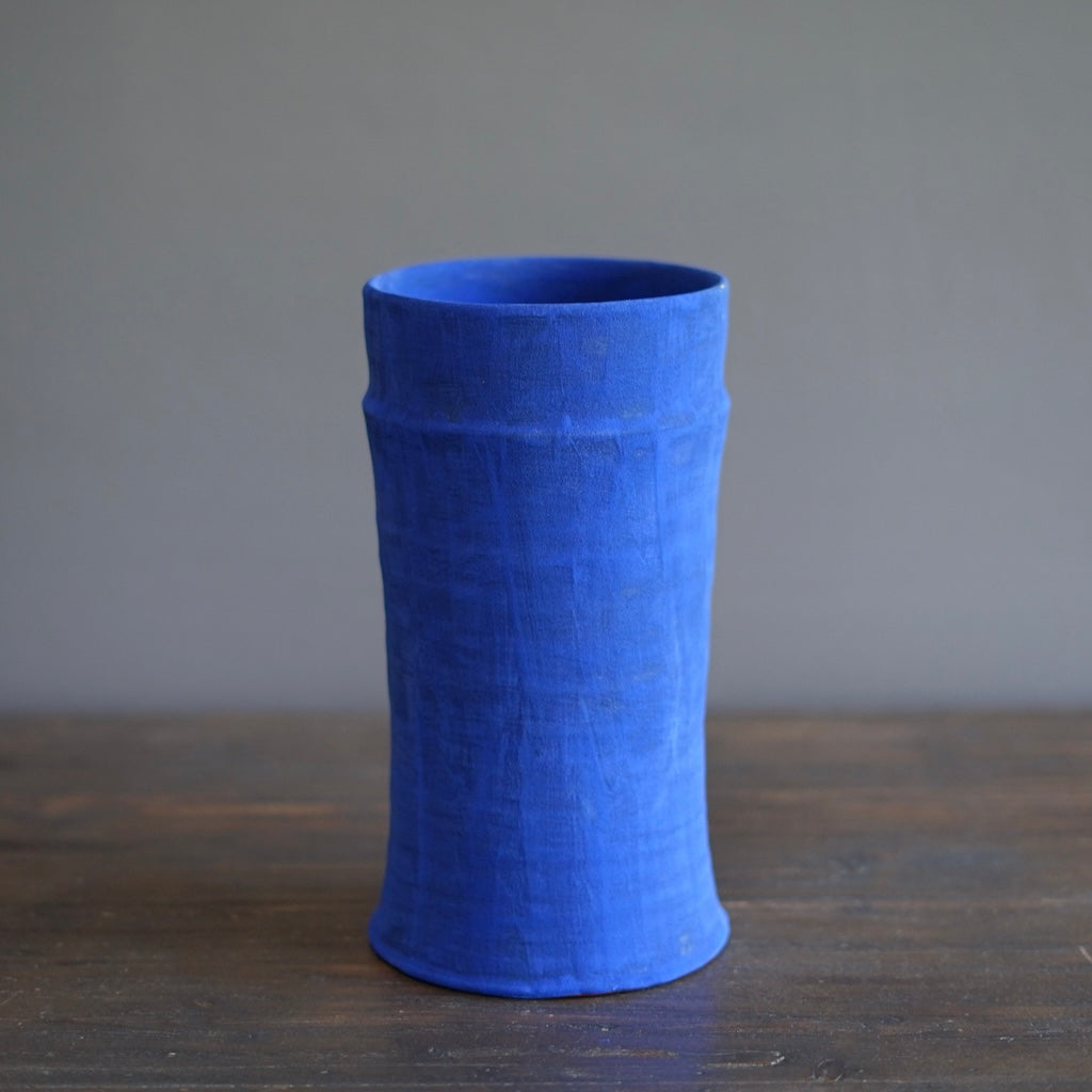 Blue / Green Column Vase #JT396A