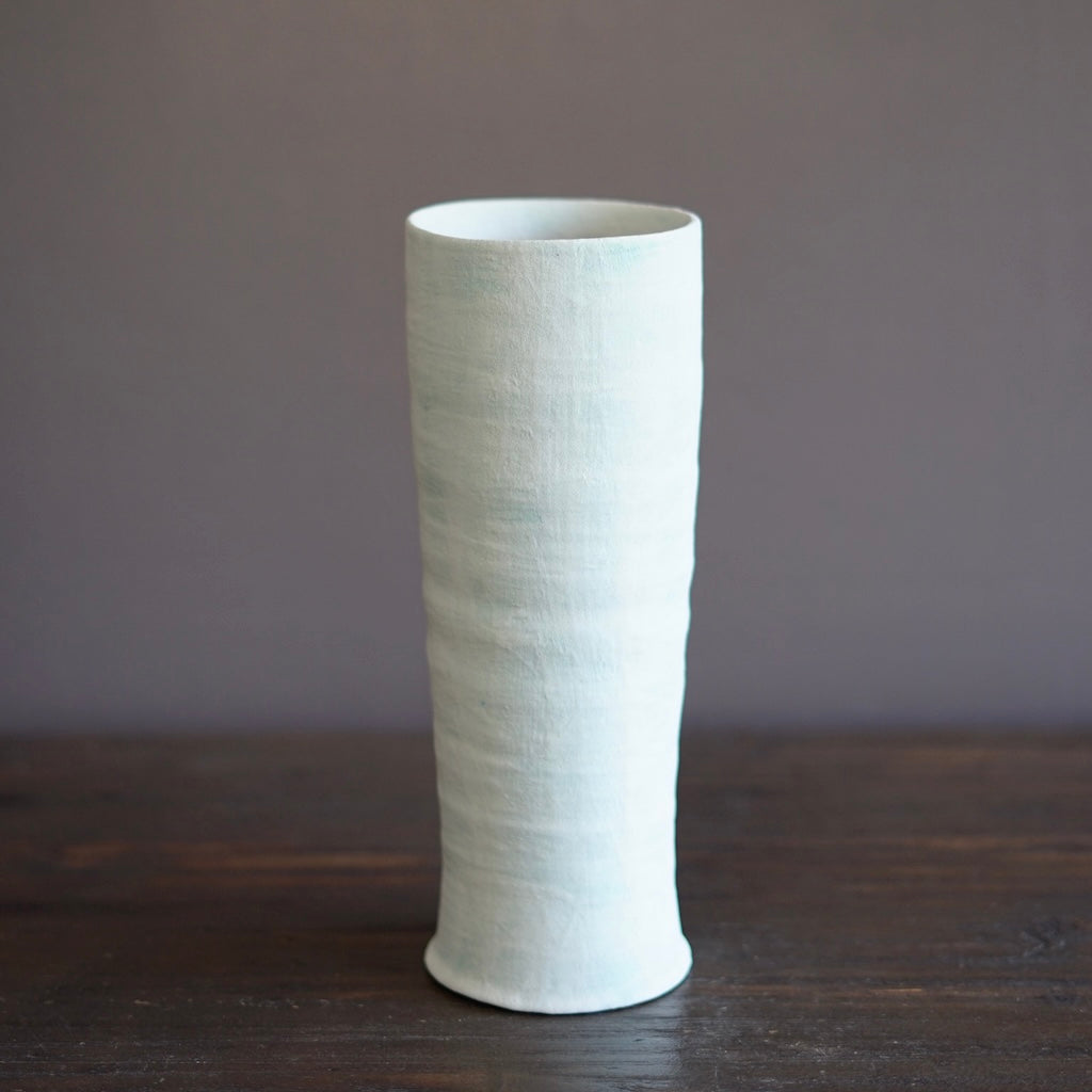 Robin's Egg / Red Flower Vase #JT394C