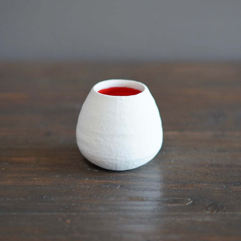White / Red Mini Dino Vase #JT390A