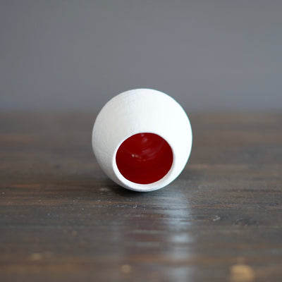 White / Red Mini Dino Vase #JT390A