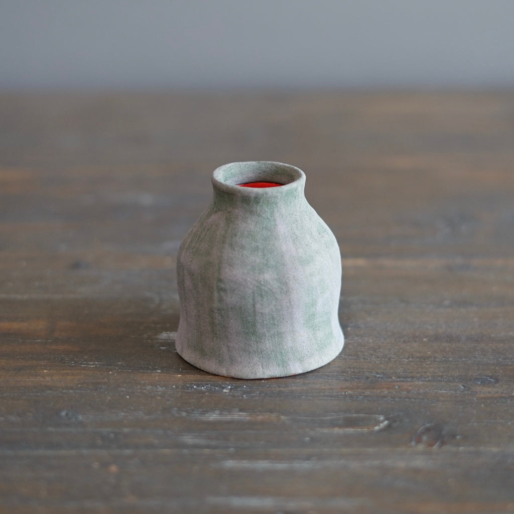 Olive / Red Mini Bottle Vase #JT393A