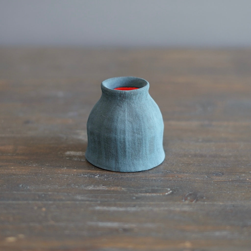 Gray / Red Mini Bottle Vase #JT393B