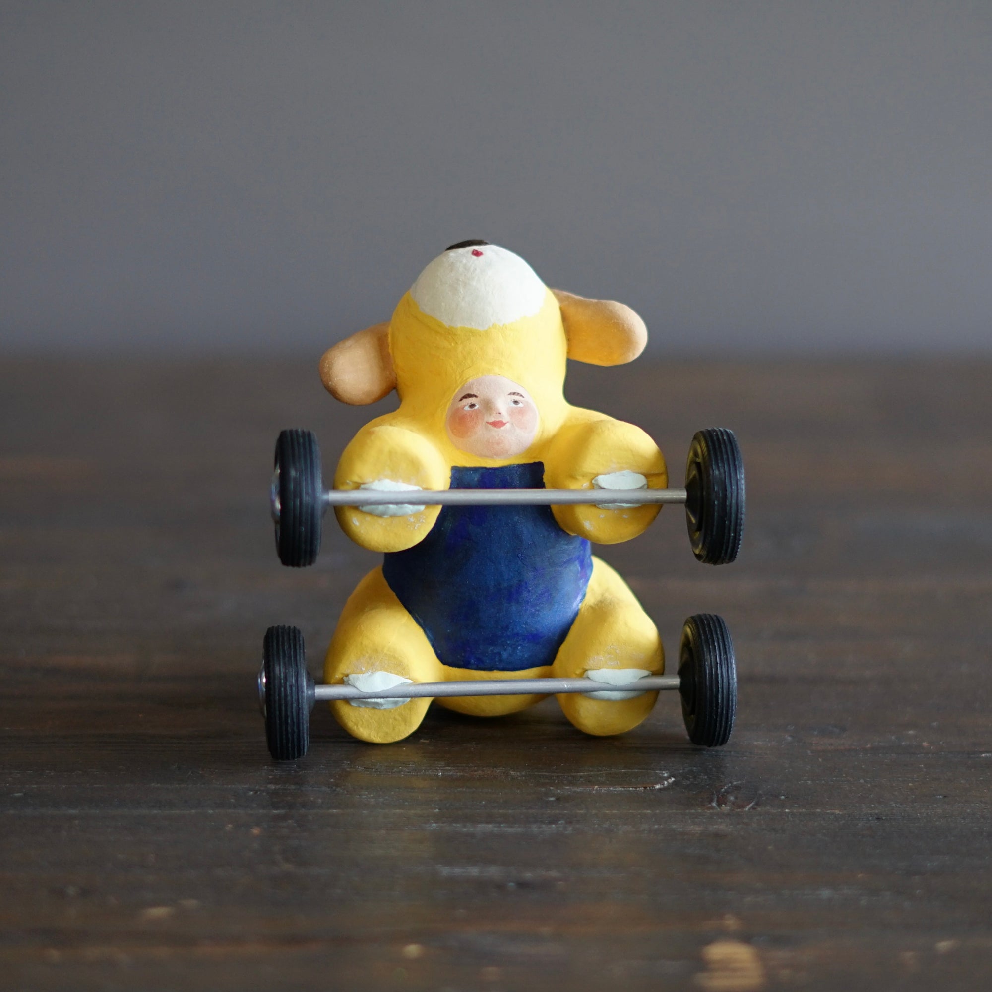 Yellow Dog Mascot Four Wheeler #OKA4B