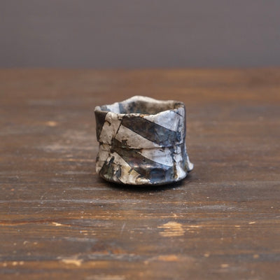 Silver/ Silver Oxide GUINOMI Sake Cup #HT95